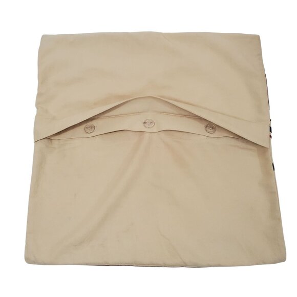 2 Pottery Barn Embroidered Floral Cotton Pillow Covers 20x20 Beige Turquoise - Picture 4 of 10